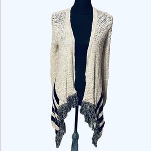 Altar’d State Open Front Fringe Striped Cardigan